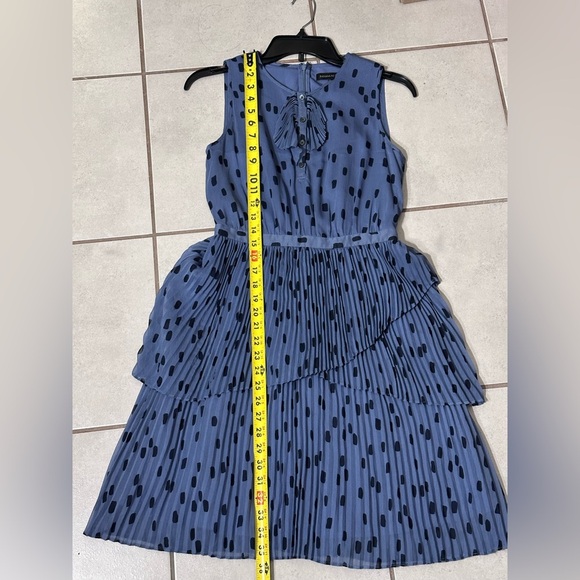 Banana Republic Women Blue Polka Dot Sleeveless Dress Chiffon size 0 - Picture 6 of 8